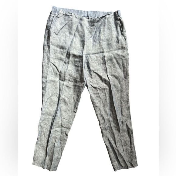 J. Jill Love Linen Chambray Ankle Length Pull On Pants Size M Pockets - Picture 1 of 5